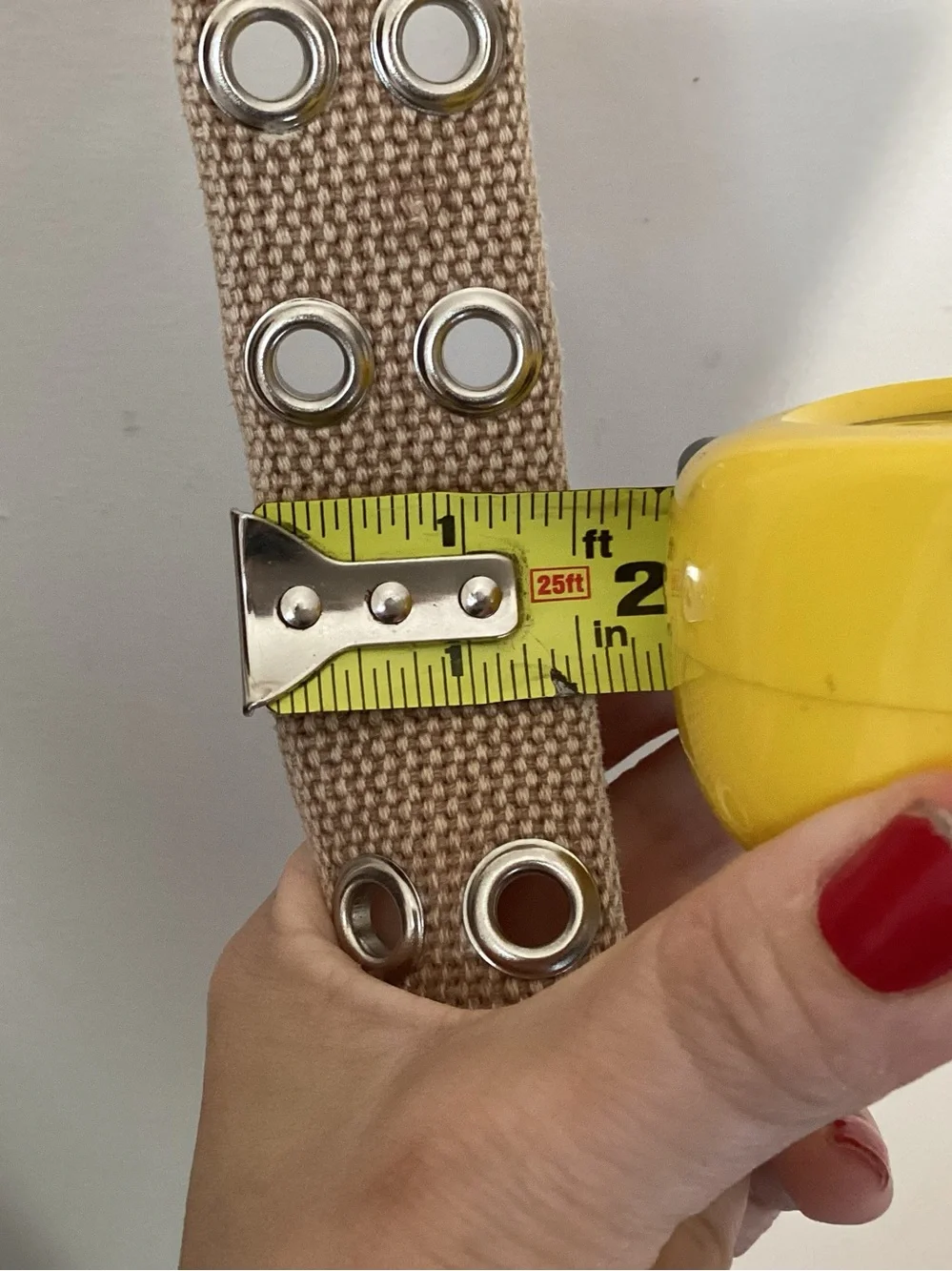 Vintage Y2K Khaki Canvas Grommet Belt 39”